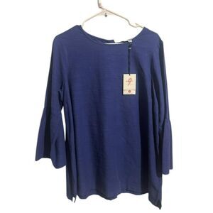 264 The Nines by HATCH Maternity Top Long Sleeve Blouse with Ruffle Bell Sleeves